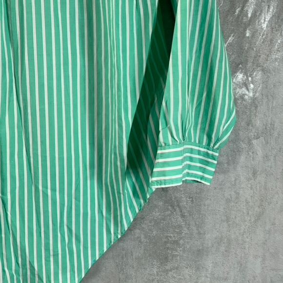 BROOKS BROTHERS Men's Green Striped Regular-Fit Button-Up Shirt SZ 16.5 - Picture 9 of 11